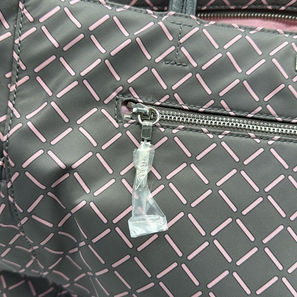 NWT MILLY Luxe Baby Diaper Bag in Grey and Pink - Picture 4 of 15
